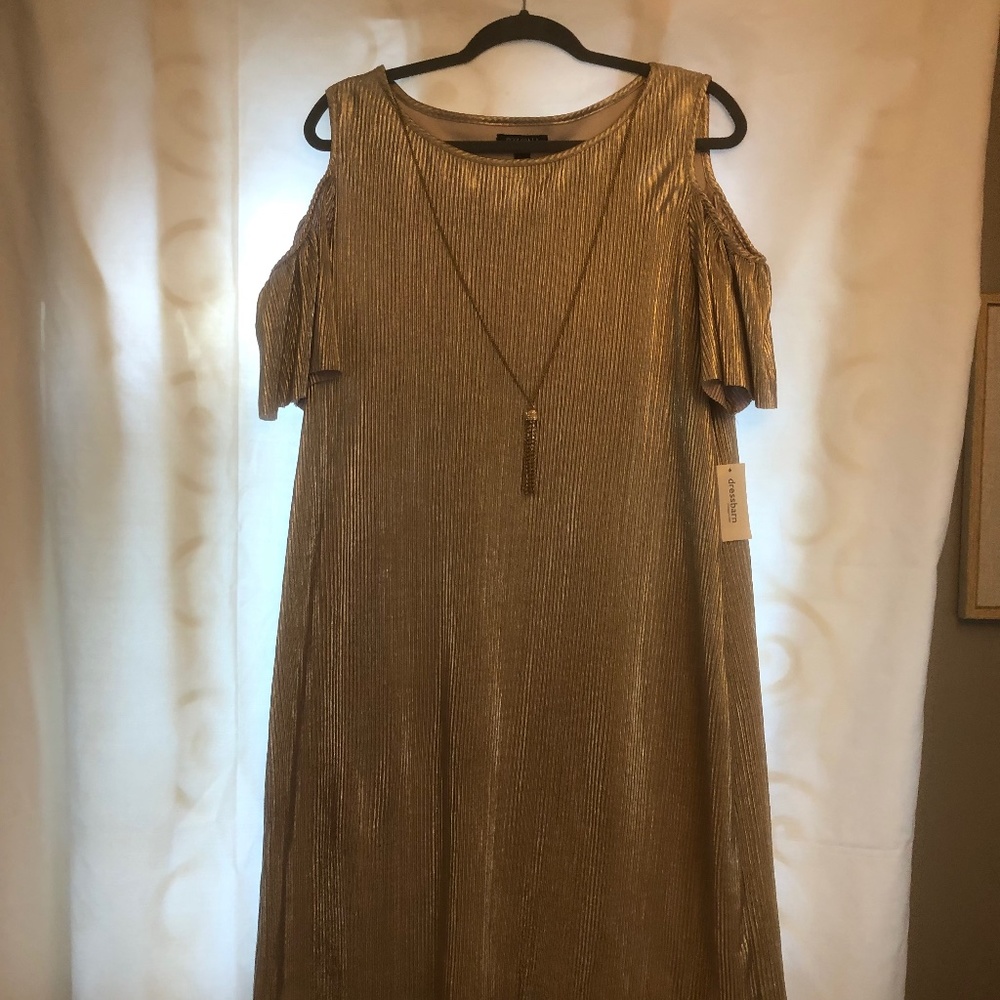 Gold pleated dress